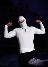 "Honor" 1/4 Zip Compression Tee White