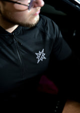 "Honor" 1/4 Zip Compression Tee Black