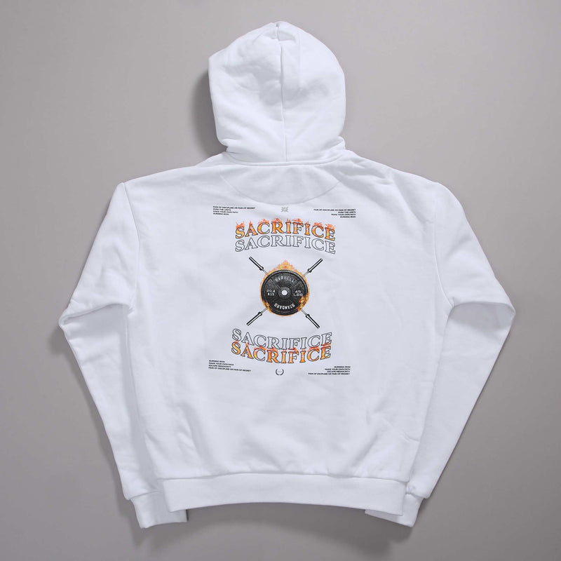 "VENGEANCE" OVERSIZED HOODIE WHITE