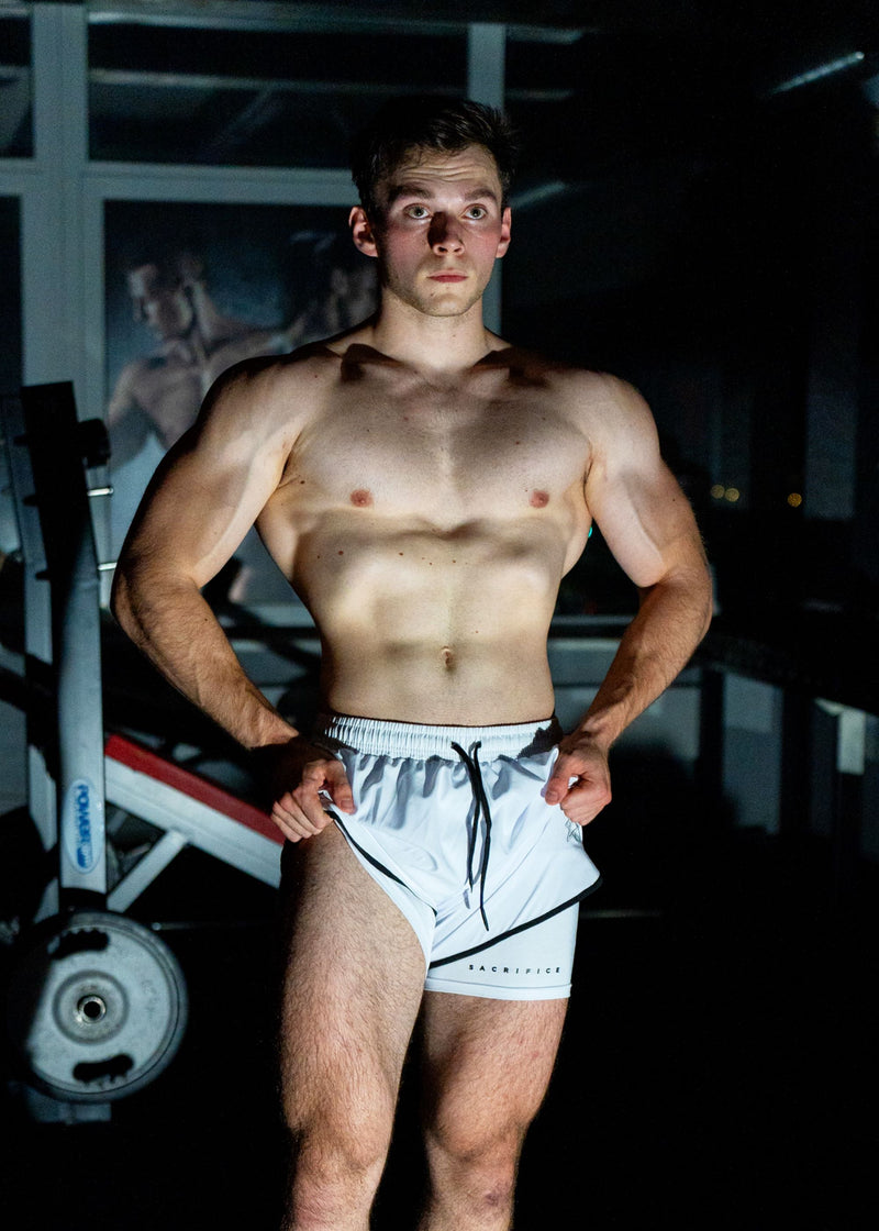 "Courage" Performance Shorts White